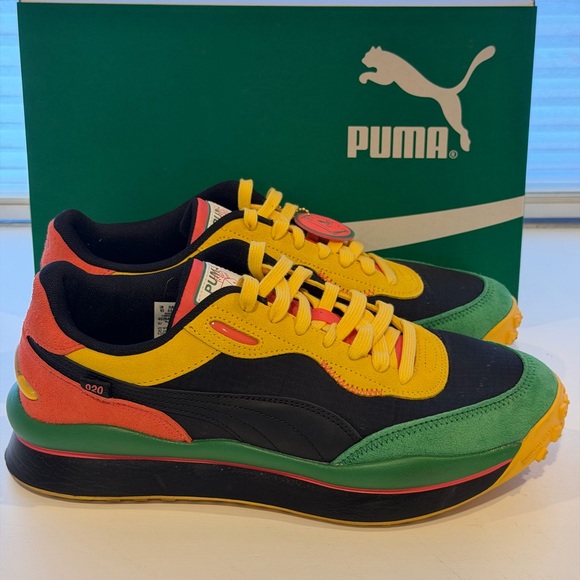 Puma Style Rider Vegas Flagship Men’s Sneakers size 11 Black/Yellow/Green/Pink - Picture 2 of 8
